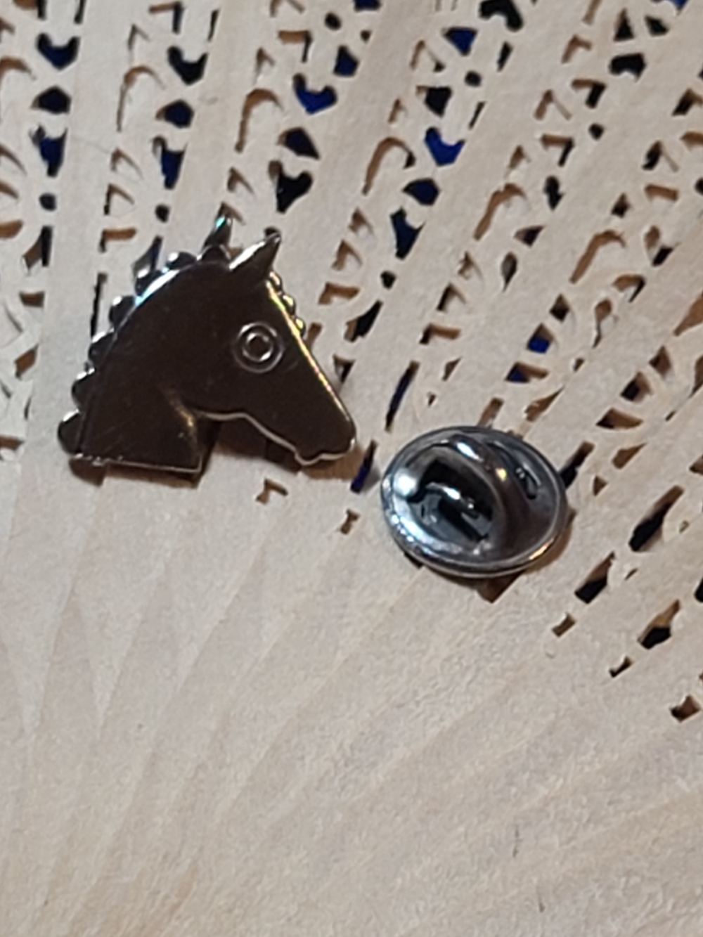 Antique Silver Horse Head Brooch Pin